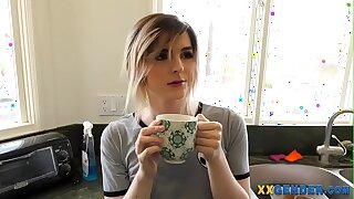 Trans kirmess gets cum in mouth and face