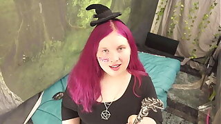 BBW Witch Halloween Tranny Question to Worship Her Big Cock